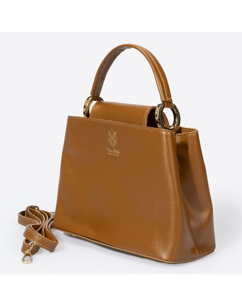 Sac à main en Cuir cognac - 24x12x18 cm