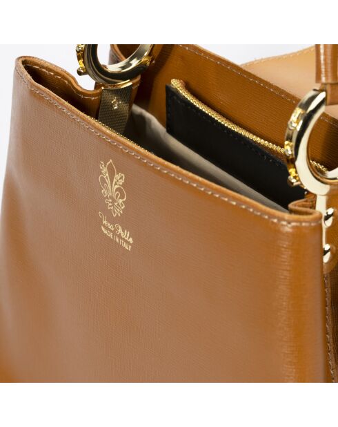 Sac à main en Cuir cognac - 24x12x18 cm