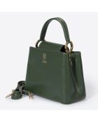 Borsa a mano in pelle verde - 24x12x18 cm