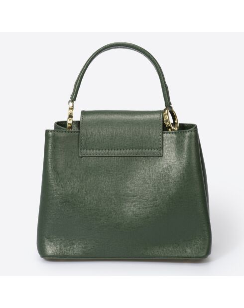 Bolso de piel verde - 24x12x18 cm