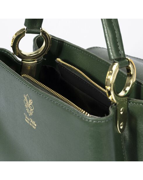 Bolso de piel verde - 24x12x18 cm