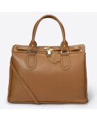 Borsa a mano Coralie in pelle cognac - 36x18x28 cm