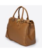 Borsa a mano Coralie in pelle cognac - 36x18x28 cm