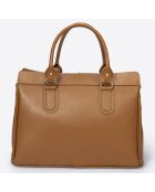 Borsa a mano Coralie in pelle cognac - 36x18x28 cm