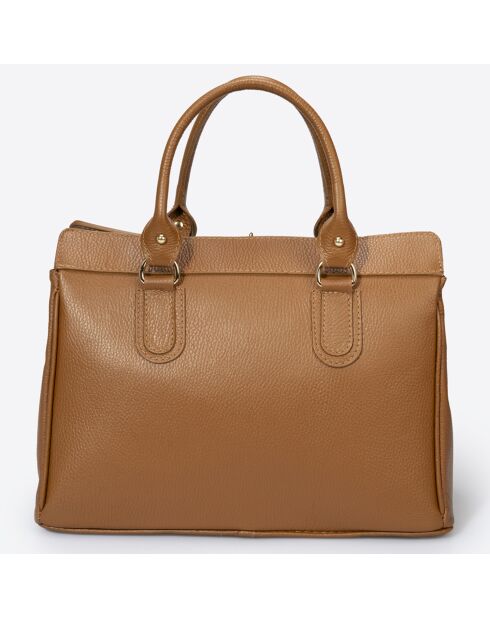 Borsa a mano Coralie in pelle cognac - 36x18x28 cm