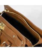 Borsa a mano Coralie in pelle cognac - 36x18x28 cm