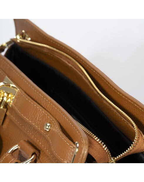 Borsa a mano Coralie in pelle cognac - 36x18x28 cm