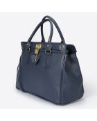 Borsa a mano in pelle blu - 36x18x28 cm