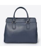 Borsa a mano in pelle blu - 36x18x28 cm