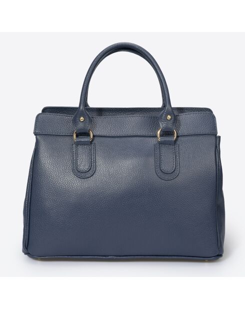 Borsa a mano in pelle blu - 36x18x28 cm