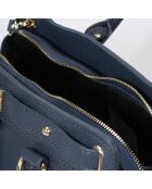 Borsa a mano in pelle blu - 36x18x28 cm