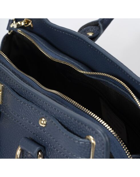 Borsa a mano in pelle blu - 36x18x28 cm