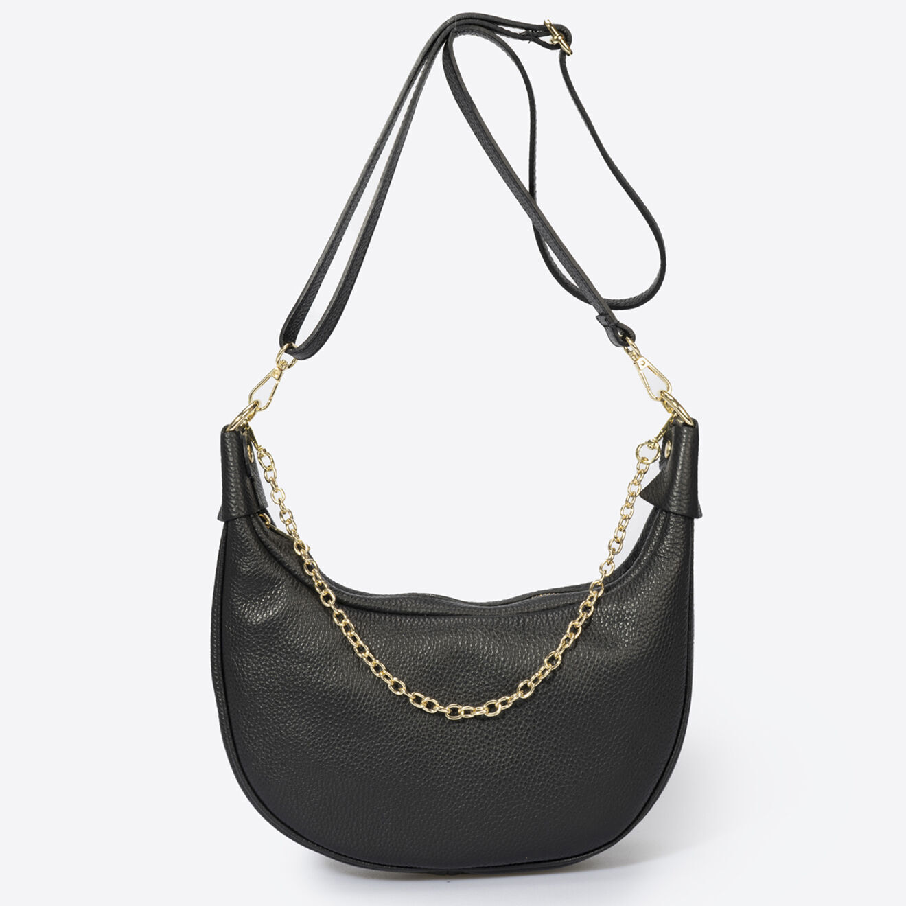 Sac bandoulière en Cuir noir - 33x11x14 cm - Vente privée Lisa Minardi - BazarChic