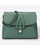 Borsa a tracolla in pelle verde pavone - 25x9x19 cm