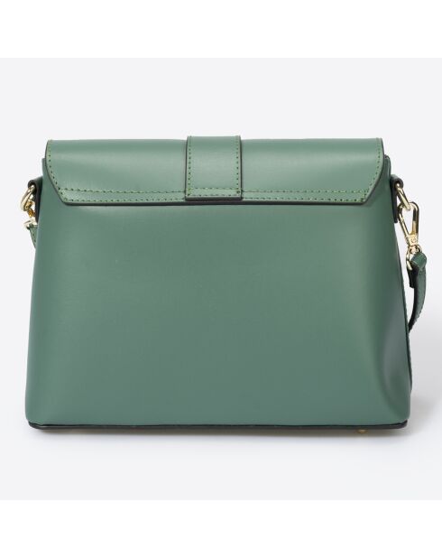 Bandolera de piel verde pavo real - 25x9x19 cm