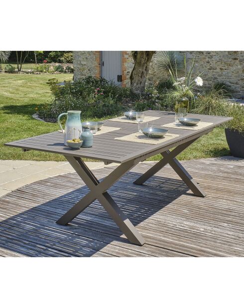 Gartentisch Florida aus Aluminium mit Quarzverlängerung - 180/240x100x77 cm