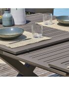 FLORIDE Gartengarnitur mit Verlängerung+6 stapelbare Quarzsessel