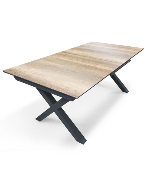 Tuintafel Florida aluminium met antracietgrijze verlenging - 180/240x100x77 cm