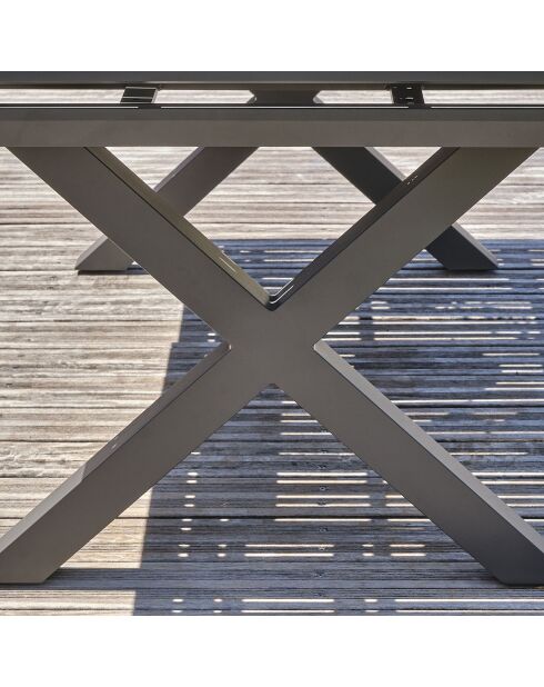 Tuintafel Florida aluminium met antracietgrijze verlenging - 180/240x100x77 cm