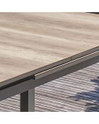 Tuintafel Florida aluminium met antracietgrijze verlenging - 180/240x100x77 cm