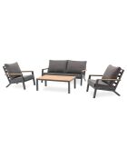 Mueble de jardín Kommos de 5 plazas en aluminio y tapa compuesta gris antracita