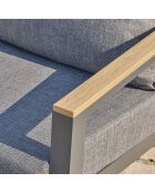 Mueble de jardín Kommos de 5 plazas en aluminio y tapa compuesta gris antracita