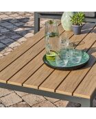 Mueble de jardín Kommos de 5 plazas en aluminio y tapa compuesta gris antracita