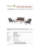 Mueble de jardín Kommos de 5 plazas en aluminio y tapa compuesta gris antracita