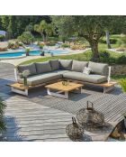 Lavezzi 5-Sitzer-Gartenmöbel aus Aluminium und weißer Kunstholzplatte