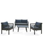 Salon de jardin Lisbonne 4 places en aluminium  gris anthracite