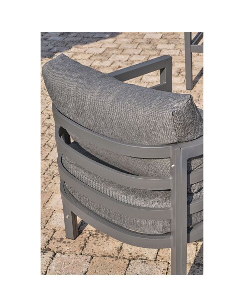 Salon de jardin Lisbonne 4 places en aluminium  gris anthracite