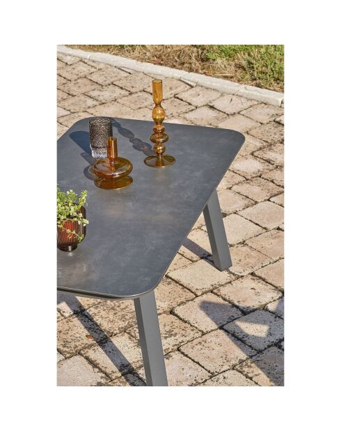 Salon de jardin Lisbonne 4 places en aluminium  gris anthracite