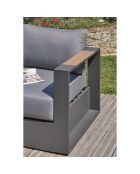 Salon de jardin Mandelieu 5 places en aluminium gris anthracite