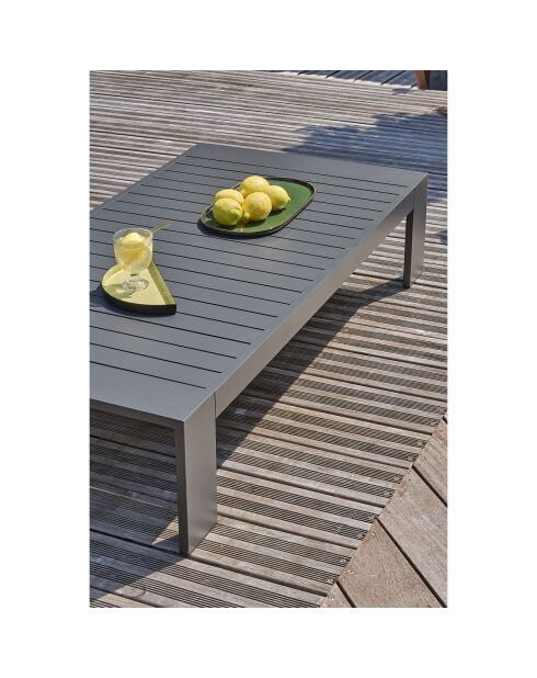 Salon de jardin Mandelieu 5 places en aluminium gris anthracite
