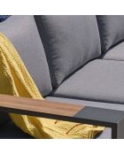 Salon de jardin Mandelieu 5 places en aluminium gris anthracite