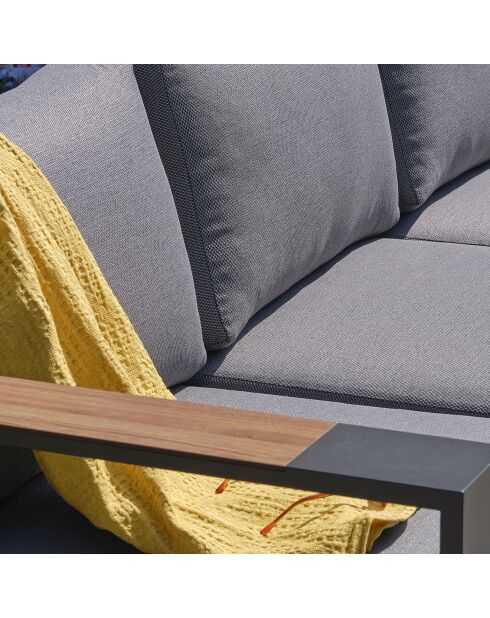 Salon de jardin Mandelieu 5 places en aluminium gris anthracite