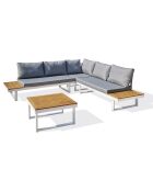 Miyako 5-Sitzer-Gartenmöbel aus Aluminium und weißer Akazie