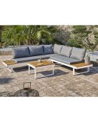 Miyako 5-Sitzer-Gartenmöbel aus Aluminium und weißer Akazie