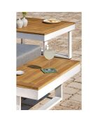 Miyako 5-Sitzer-Gartenmöbel aus Aluminium und weißer Akazie