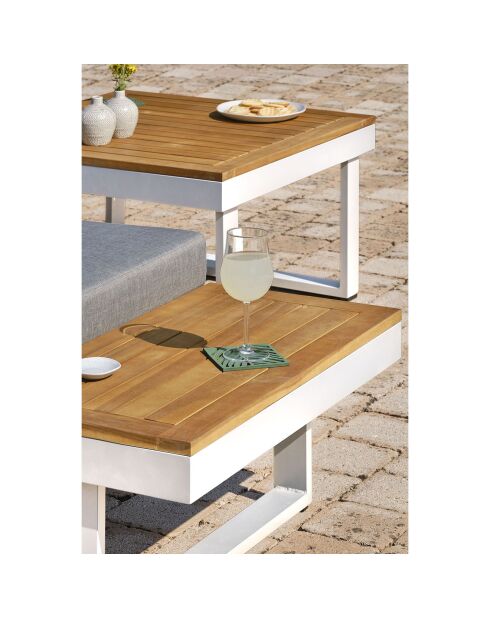 Miyako 5-Sitzer-Gartenmöbel aus Aluminium und weißer Akazie