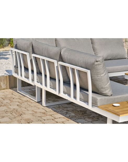 Miyako 5-Sitzer-Gartenmöbel aus Aluminium und weißer Akazie