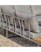 Mueble de jardín Miyako de 5 plazas en aluminio y acacia gris antracita