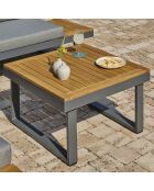 Mueble de jardín Miyako de 5 plazas en aluminio y acacia gris antracita