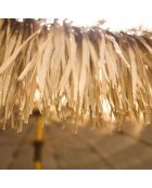 Sombrilla con flecos HAWAI de acero con acabado en madera marrón - D.200