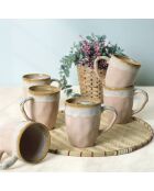 6 Mugs en céramique poudrés - 370 ml