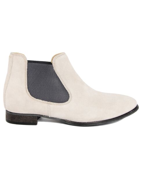 Chelsea Boots en Cuir Anne blanc cassé