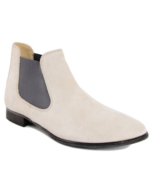 Chelsea Boots en Cuir Anne blanc cassé