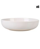 6 Assiettes creuses Slow Design blanches -  D.20 cm