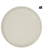 6 Assiettes plates Fusion blanches - D.26.5 cm