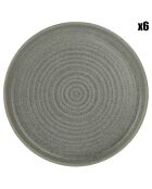 6 Assiettes plates Fusion grises -  D.26 cm